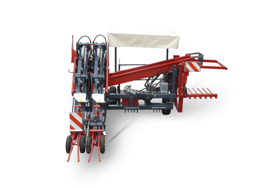 Two row harvester - carried machine